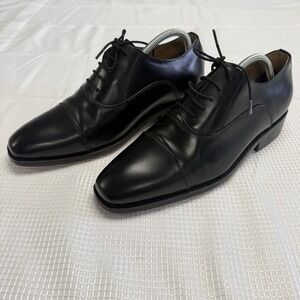 Anthony Veer Black Cap Toe Oxford Mens Dress Shoes 8.5 EE Leather